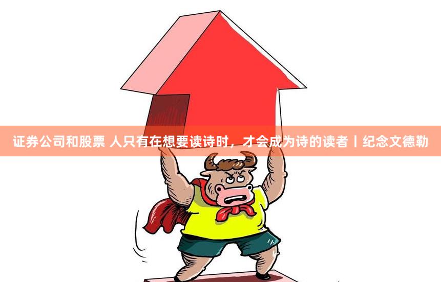 证券公司和股票 人只有在想要读诗时，才会成为诗的读者丨纪念文德勒