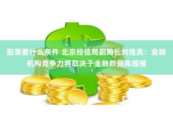 股票要什么条件 北京经信局副局长刘维亮：金融机构竞争力将取决于金融数据库规模